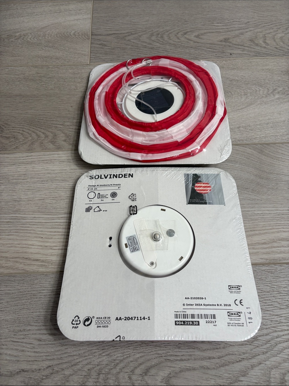IKEA SOLVINDEN LED Ring Lantern - White and Red lot 2